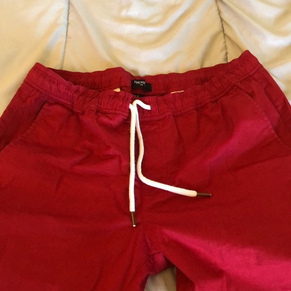 Great condition. Forever 21 red Joggers - Picture 3 of 5